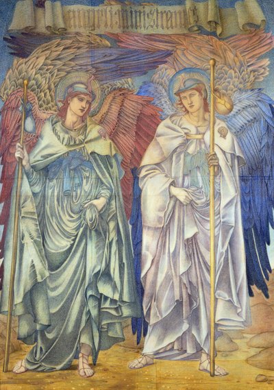 Angeli Ministrantes (Entwurf für ein Fenster in der Kathedrale von Salisbury, auch für Wandteppiche) von Edward Burne Jones